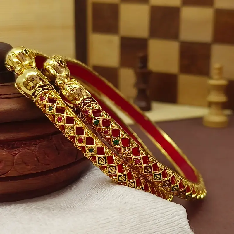 Elegant Rajasthani Hathi Mora Bangles Kada - Image 6
