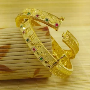 1 Gm Gold Plated Elegant Forming Gold AD Fitted Patch Bangles