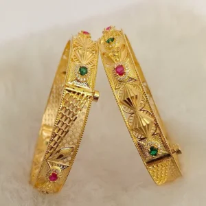 1 Gm Gold Plated Fancy Flower Forming Gold AD Fitted Patch Khili Bangles