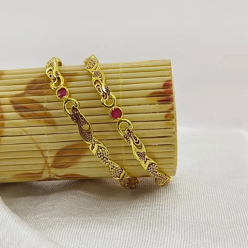 Antique Peacock Designer Bangles Oxidised Gold Plated Bracelet Bangles - Image 3