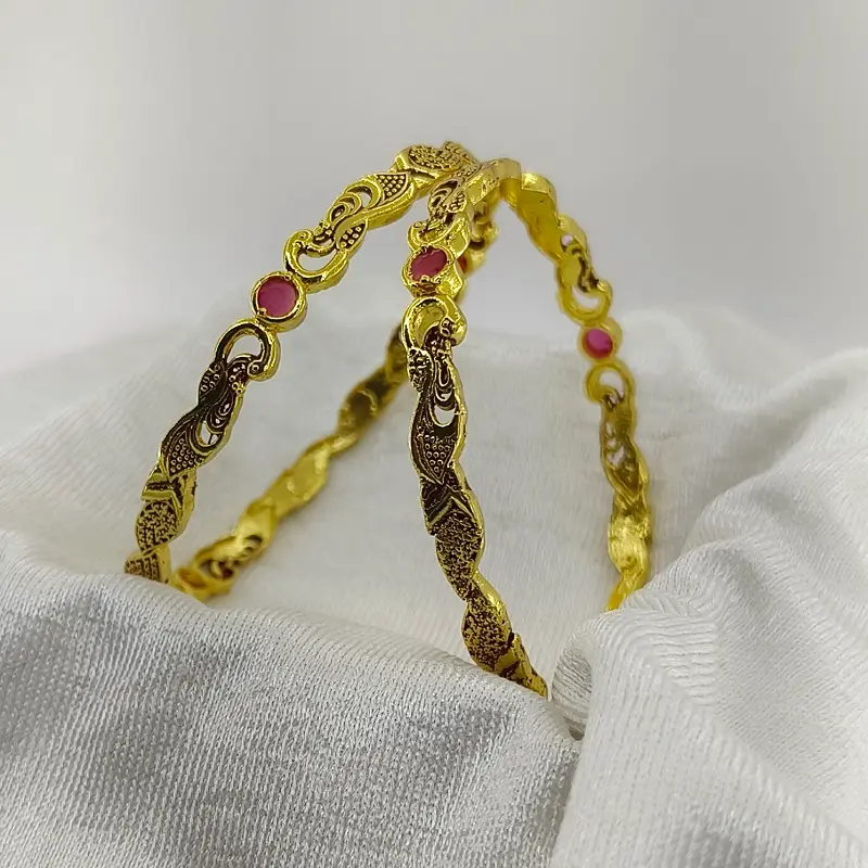 Antique Peacock Designer Bangles Oxidised Gold Plated Bracelet Bangles - Image 6