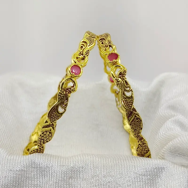 Antique Peacock Designer Bangles Oxidised Gold Plated Bracelet Bangles