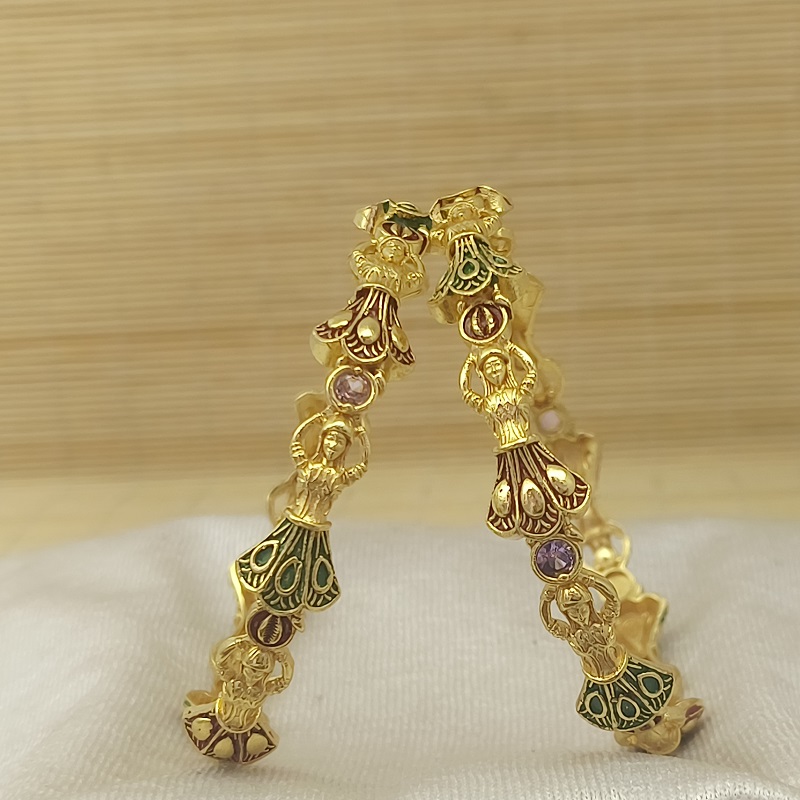 Elegant Queen Gold Plated American Diamond Bangles Kadla - Image 4