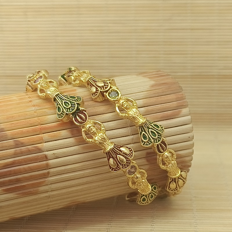 Elegant Queen Gold Plated American Diamond Bangles Kadla - Image 5