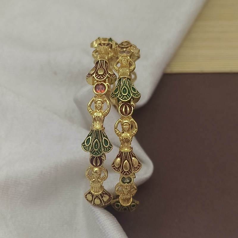 Elegant Queen Gold Plated American Diamond Bangles Kadla - Image 6