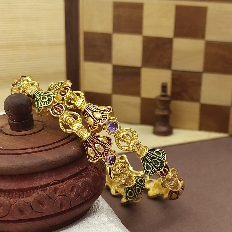 Elegant Queen Gold Plated American Diamond Bangles Kadla - Image 2