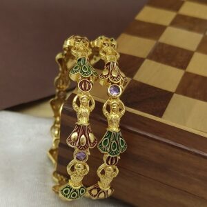Elegant Queen Gold Plated American Diamond Bangles Kadla