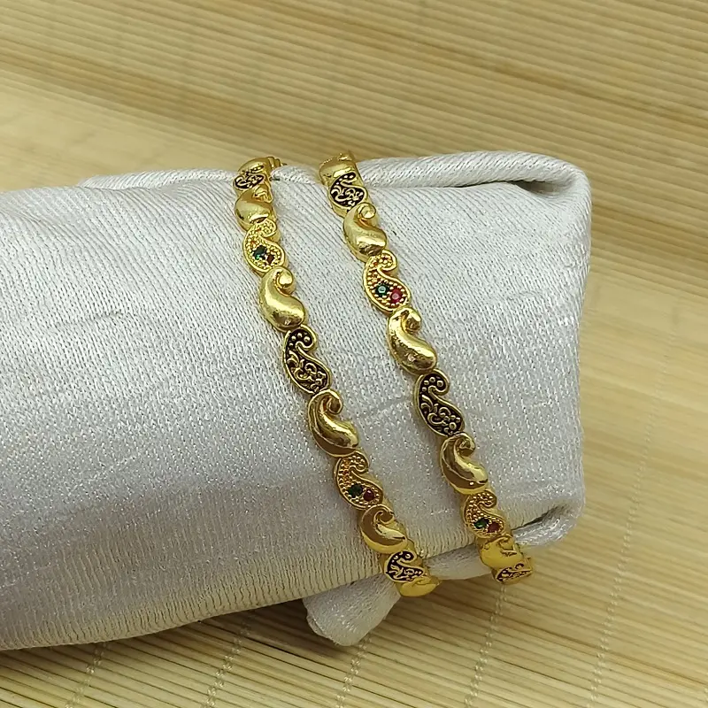 Likely Mango Keri Design Oxidised Gold Plated American Diamond Ad Bangles Kadali - Image 3