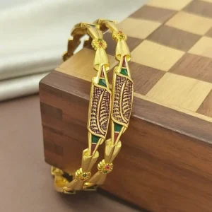 Fancy Unique Design Gold Plated American Diamond Bangles Kangan Kadli