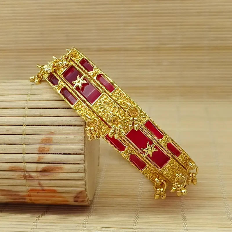 Fancy Square In Star Valley With Jumakhi Design Gold Plated Chudo Bangles - Image 6